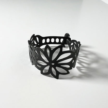 Tropical Flower Bracelet handcrafted in Black Verdasil® | Verdari Performance Jewelry |  KADEN & KAI®