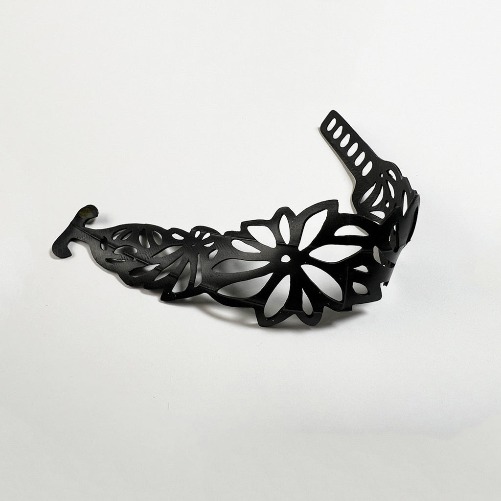 Tropical Flower Bracelet handcrafted in Black Verdasil™, Verdalux™ collection — Designs That Elevate. Performance jewelry by KADEN & KAI®.