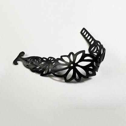 Tropical Flower Bracelet handcrafted in Black Verdasil™, Verdalux™ collection — Designs That Elevate. Performance jewelry by KADEN & KAI®.