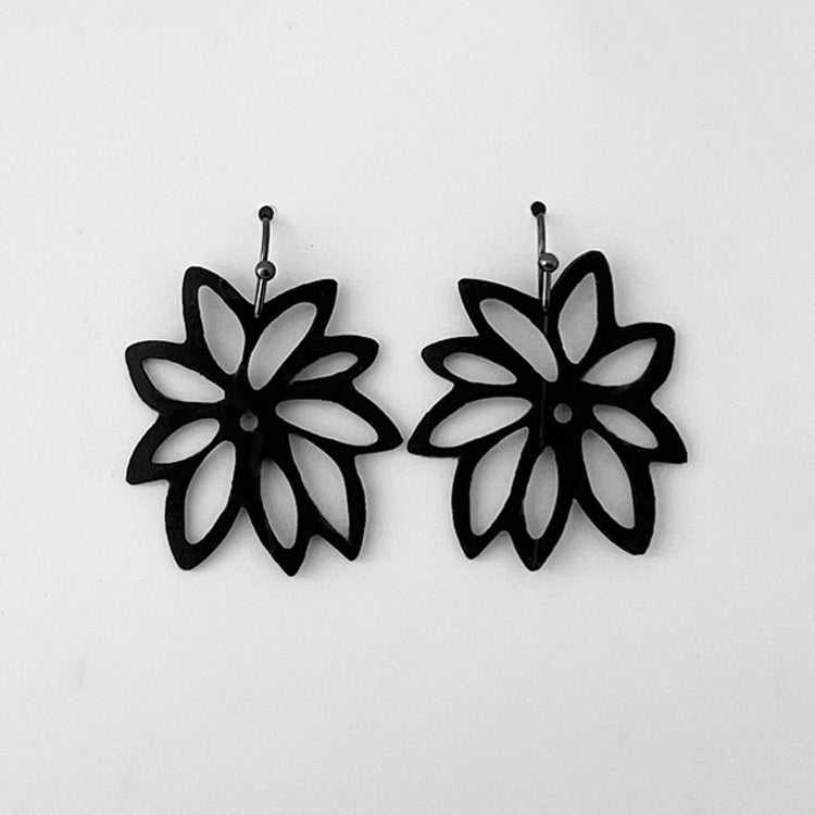 Tropical Flower Earrings handcrafted in White Verdasil™, Verdalux™ collection — Designs That Elevate. Performance jewelry by KADEN & KAI®.
