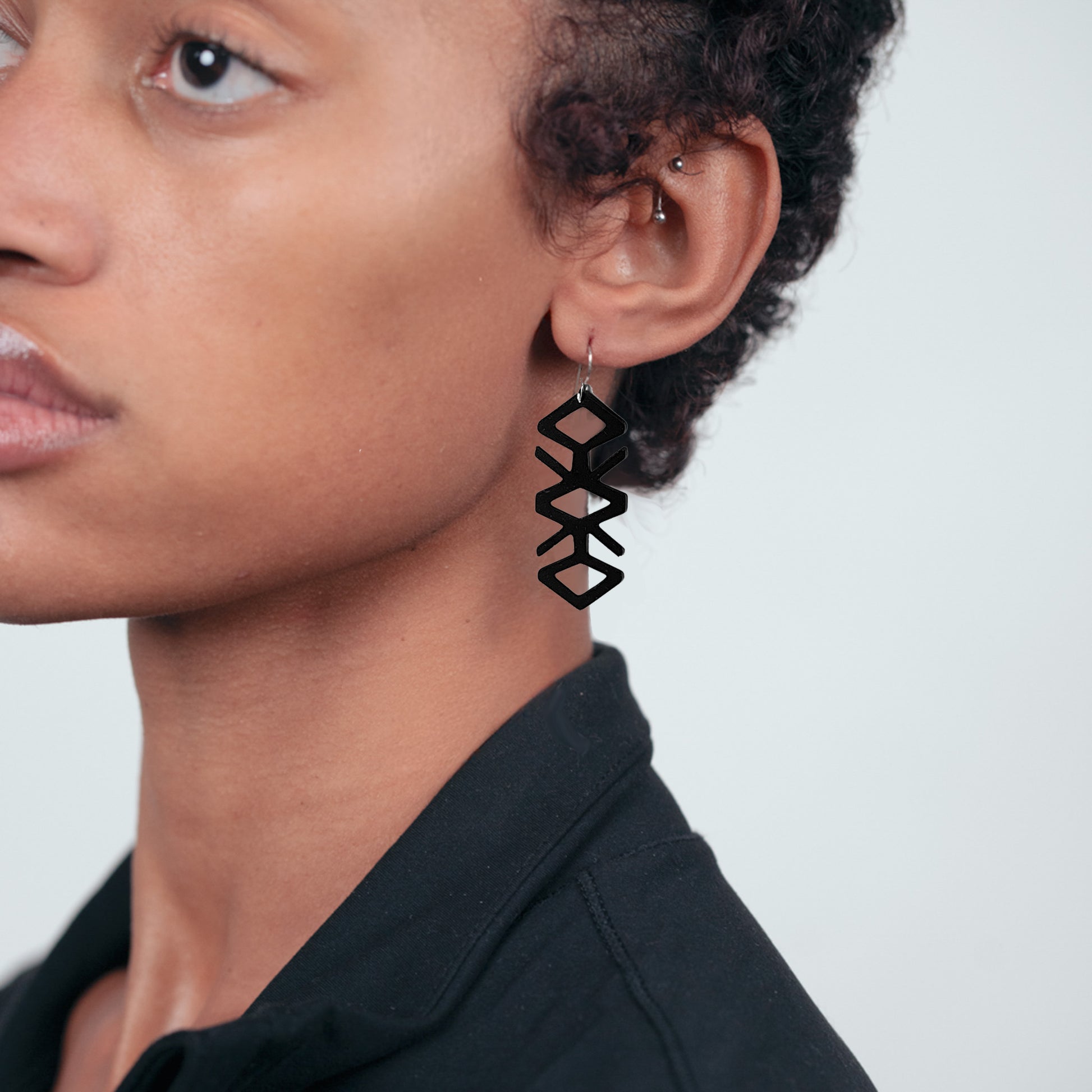 Tropical Vine Earrings handcrafted in Black Verdasil® | Verdari - Designed for Motion | Sustainable Fashion Jewelry |  KADEN & KAI®