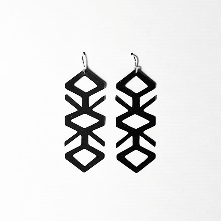 Tropical Vine Earrings handcrafted in Black Verdasil® | Verdari - Designed for Motion | Sustainable Fashion Jewelry |  KADEN & KAI®