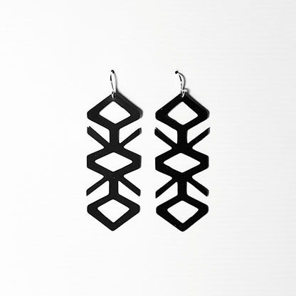 Tropical Vine Earrings handcrafted in Black Verdasil® | Verdari - Designed for Motion | Sustainable Fashion Jewelry |  KADEN & KAI®
