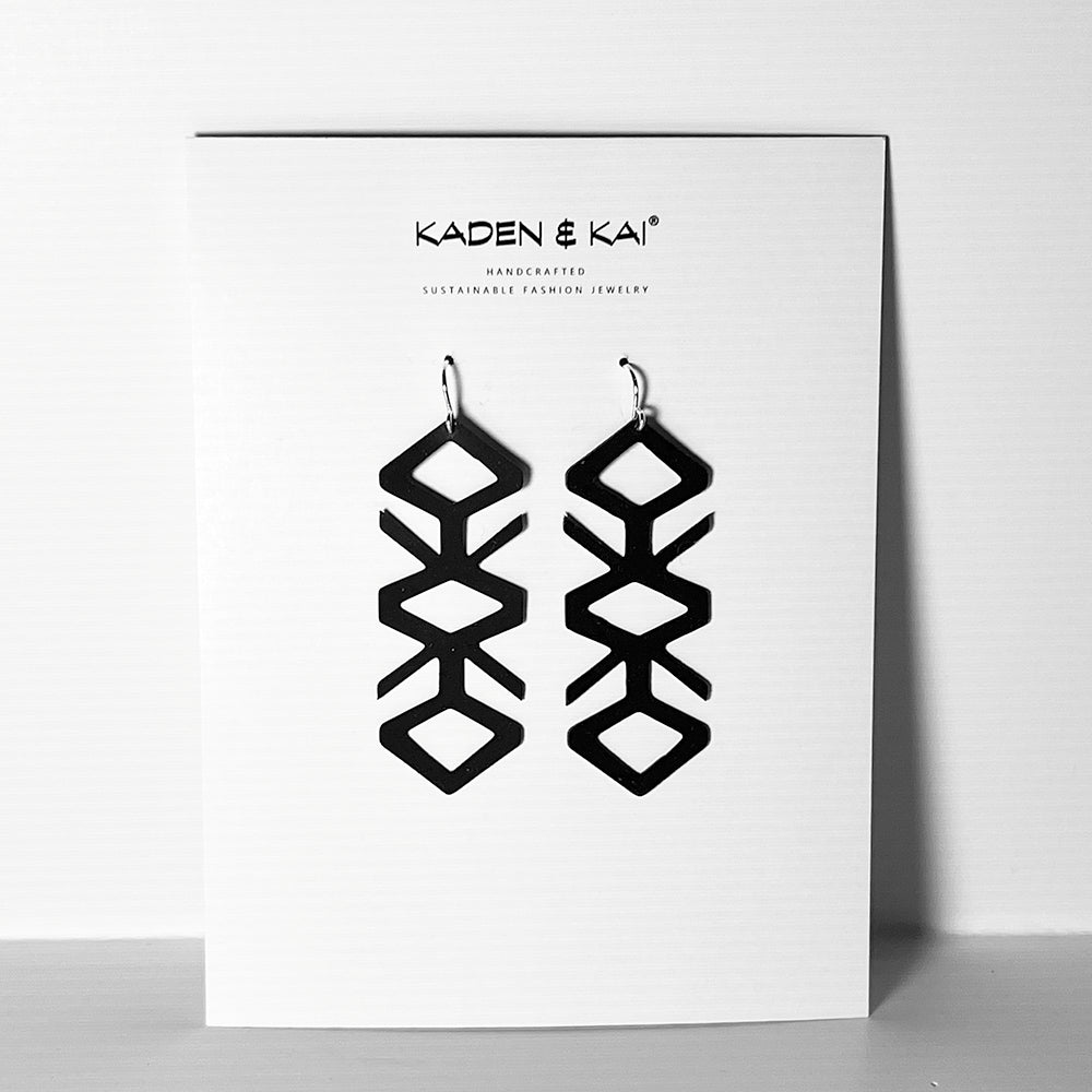 Tropical Vine Earrings handcrafted in Black Verdasil® | Verdari - Designed for Motion | Sustainable Fashion Jewelry |  KADEN & KAI®