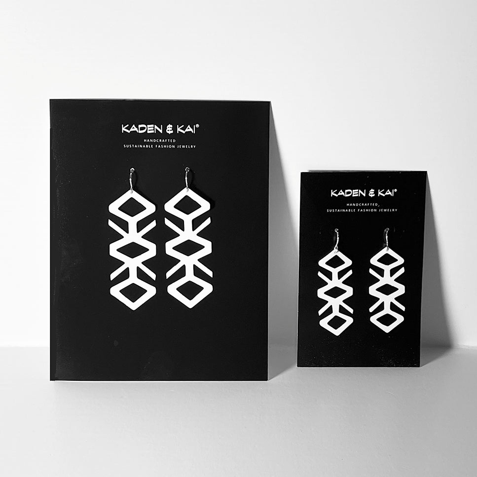 Tropical Vine Earrings handcrafted in White Verdasil® | Verdalure - Designs That Elevate | Sustainable Fashion Jewelry |  KADEN & KAI®