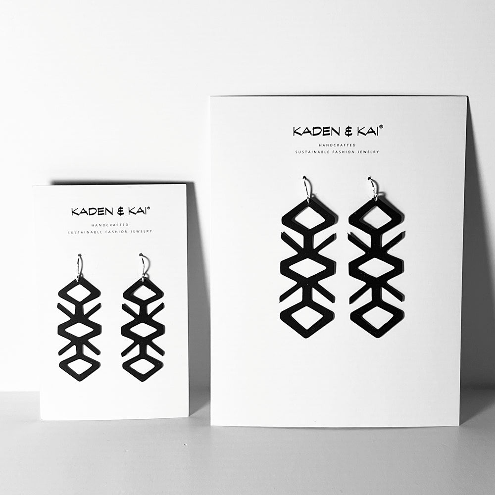 Tropical Vine Earrings handcrafted in Black Verdasil® | Verdari - Designed for Motion | Sustainable Fashion Jewelry |  KADEN & KAI®