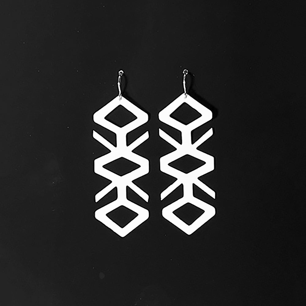 Tropical Vine Earrings handcrafted in White Verdasil® | Verdari - Designed for Motion | Sustainable Fashion Jewelry |  KADEN & KAI®