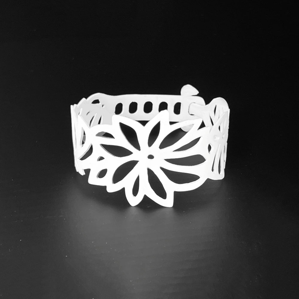 Tropical Flower Bracelet handcrafted in White Verdasil® | Verdari Performance Jewelry |  KADEN & KAI®