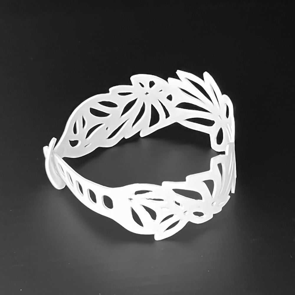 Tropical Flower Bracelet handcrafted in White Verdasil® | Verdari Performance Jewelry |  KADEN & KAI®