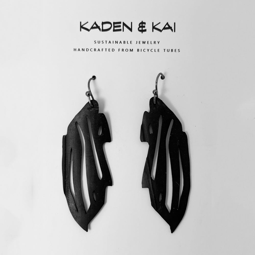 Zebra Bicycle Tube Earrings | Sustainable Jewelry | Kaden & Kai