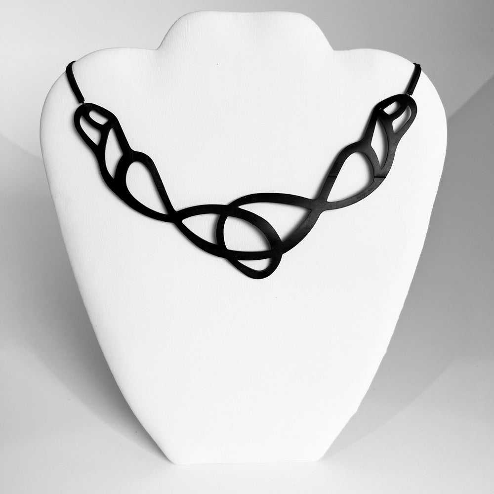 Front View of Pure Whimsy Bicycle Tube Necklace | Sustainable Fashion Jewelry | Kaden & Kai