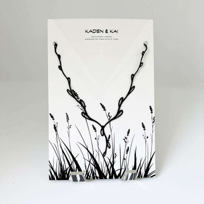 Sweet Ivy Lariat Necklace on Display Card| Sustainable Fashion Jewelry | Kaden & Kai