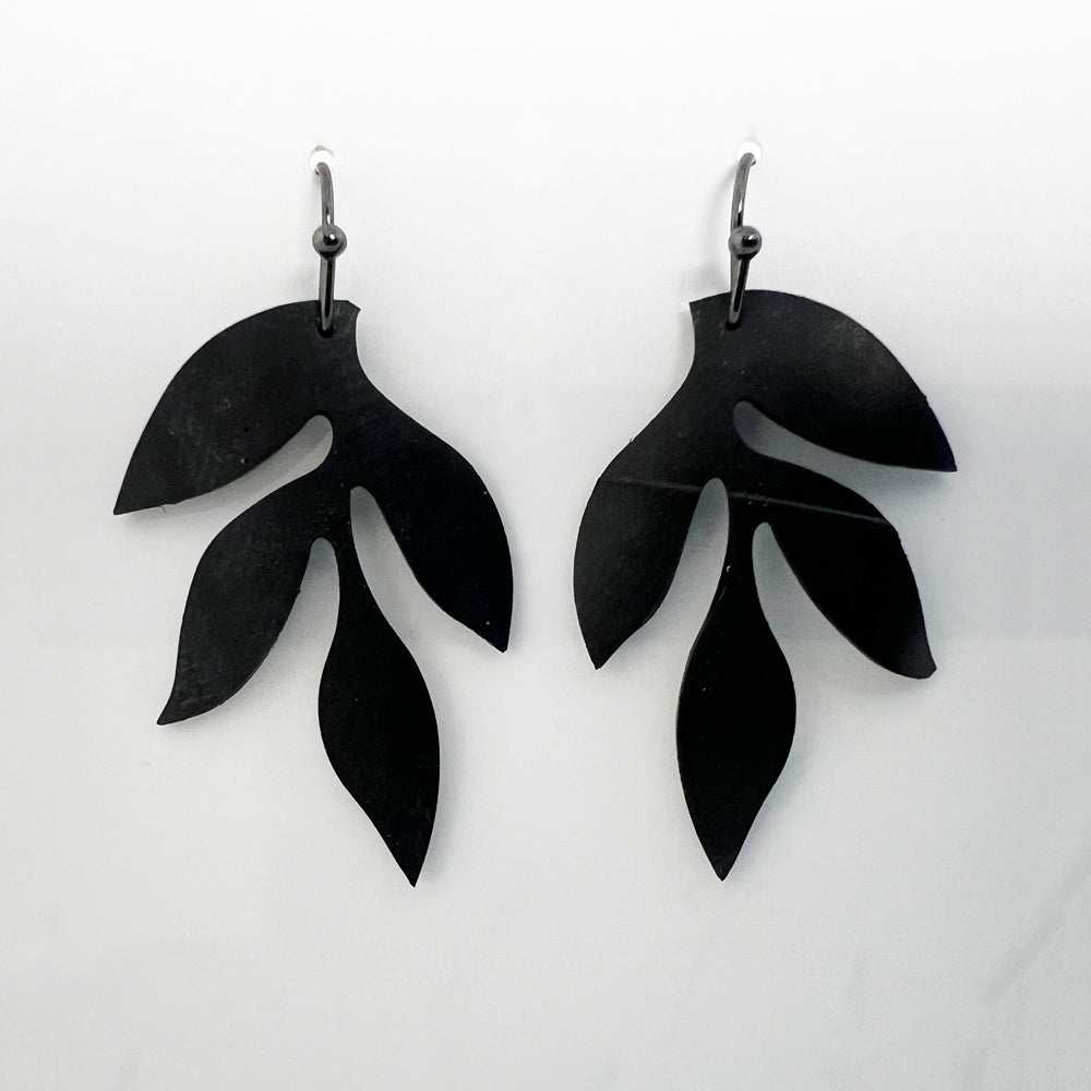 Cascading Leaves Bicycle Tube Earrings