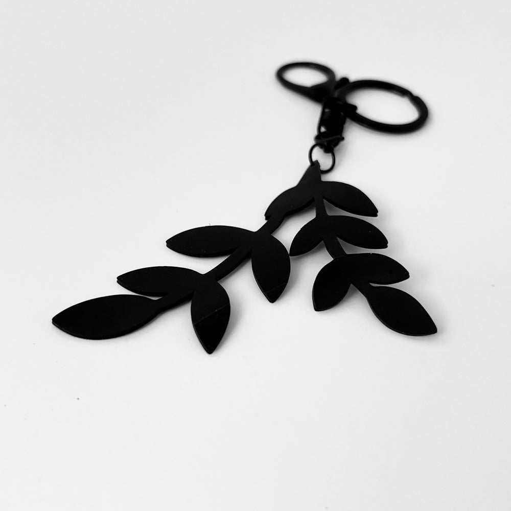 Front View of Cascading Vine Bicycle Tube Key Chain | Sustainable Fashion Bag Charm | Vine Collection |Kaden & Kai