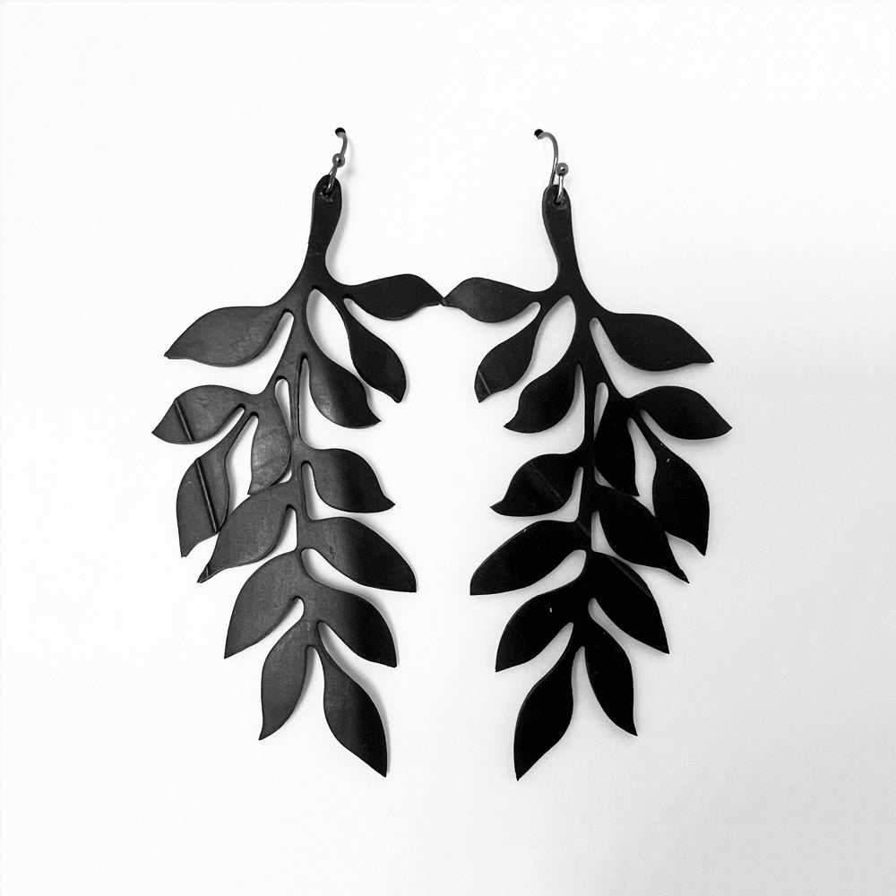 Cascading Vine Bicycle Tube Earrings