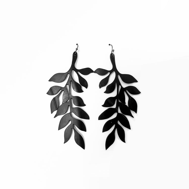 Cascading Vine Bicycle Tube Earrings | Sustainable Fashion Earrings | Kaden & Kai