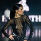 Fierce Bicycle Tube Earrings Worn By Model on Fashion Show Runway | Sustainable Fashion Earrings and Choker | Kaden & Kai