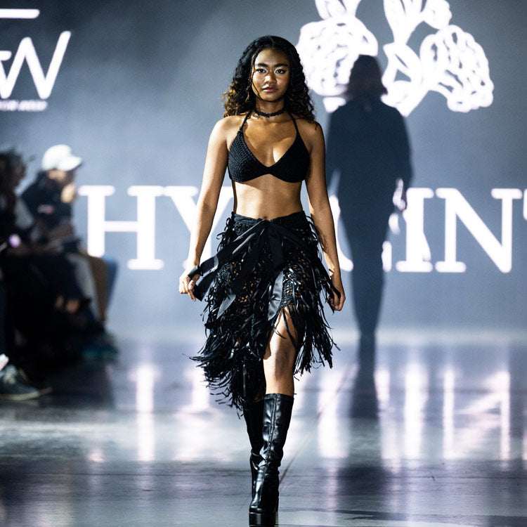 Daisy Choker Worn by Model on Runway of Fashion Show | Sustainable Fashion Jewelry | Kaden & Kai