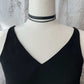 Exclaim Ribbon+Stripe Bicycle Tube Choker on Mannequin | Upcycled Jewelry | Kaden & Kai