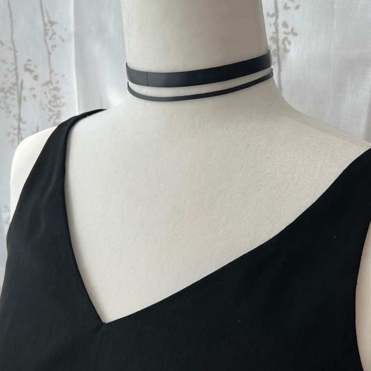 Exclaim Ribbon+Stripe Bicycle Tube Choker on Mannequin | Sustainable Fashion Jewelry | Kaden & Kai