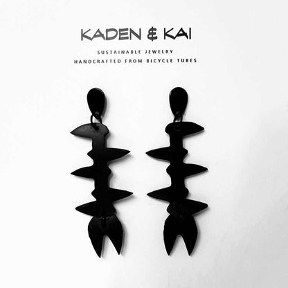 Fierce Bicycle Tube Earrings on Steel Post | Sustainable Fashion Earrings | Kaden & Kai