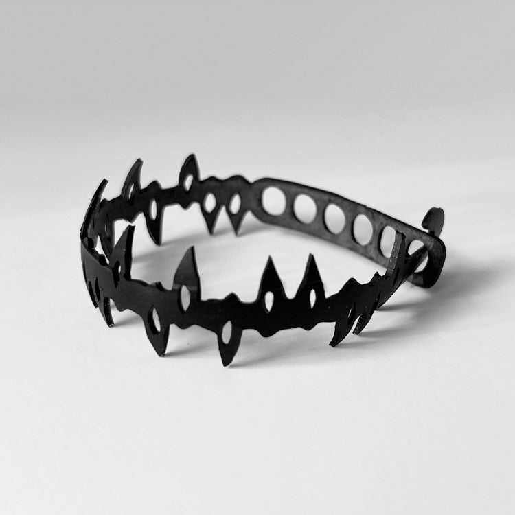 Side View of Fierce Bicycle Tube Thorn Bracelet | Sustainable Fashion Jewelry | Kaden & Kai