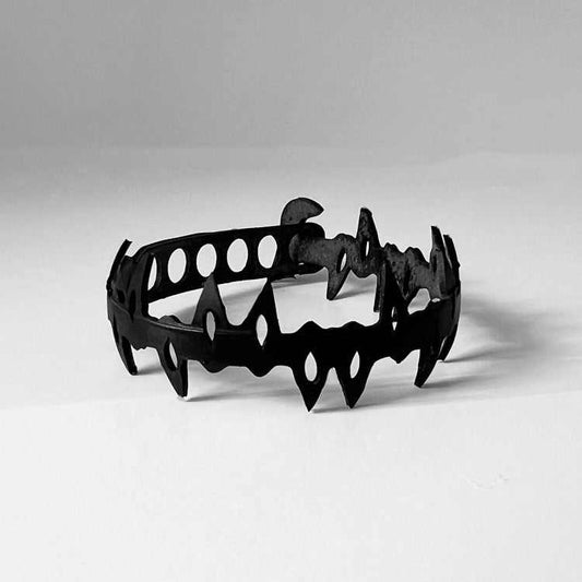 Front View of Fierce Bicycle Tube Thorn Bracelet | Sustainable Fashion Jewelry | Kaden & Kai