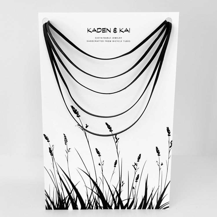 Shockwave Layered Necklace on Display Card | Sustainable Fashion Jewelry | Geometric Collection | Kaden & Kai