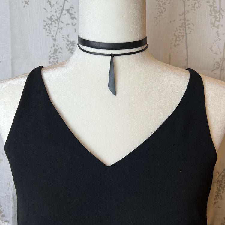 Obtuse Ribbon Choker Necklace on Mannequin  | Sustainable Fashion Jewelry | Kaden & Kai