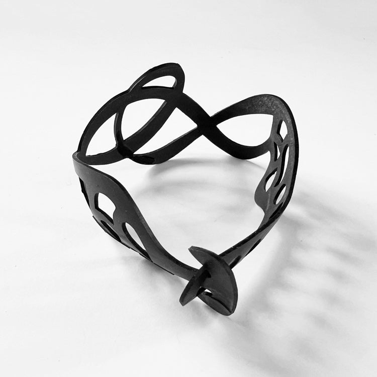 Pure Whimsy Bicycle Tube Bracelet View from back | Sustainable Fashion Jewelry | Freestyle Collection | Kaden & Kai