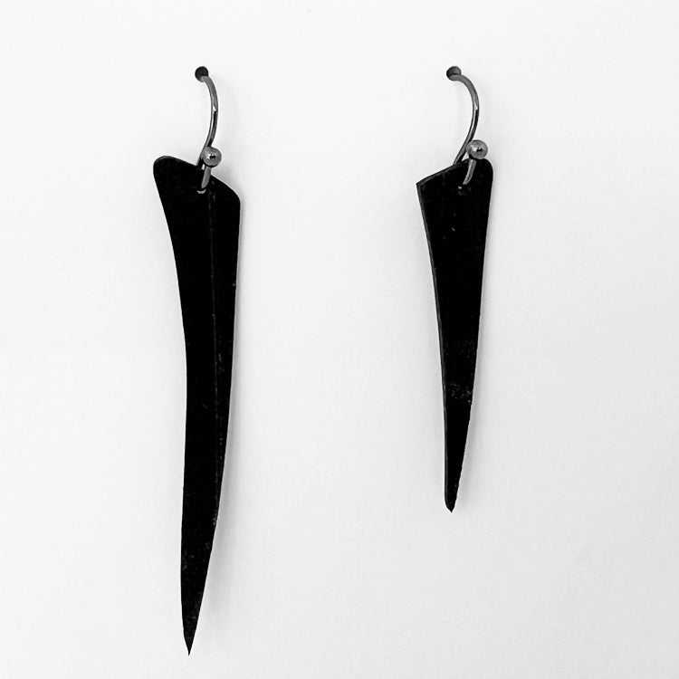 Saber Tooth Asymetrical Bicycle Tube Earrings | Sustainable Fashion Earrings | Kaden & Kai