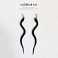 Snake Charm Bicycle Tube Earrings on Display Card | Sustainable Fashion Earrings | Kaden & Kai