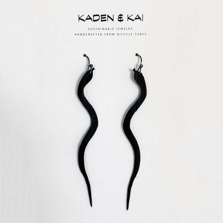 Snake Charm Bicycle Tube Earrings