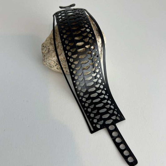 Top Down view of Snakeskin Bicycle Tube Bracelet | Sustainable Fashion Jewelry Designed by Kaden & Kai