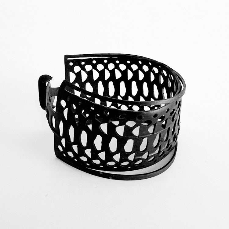 Side view of Snakeskin Bicycle Tube Bracelet | Sustainable Fashion Jewelry Designed by Kaden & Kai