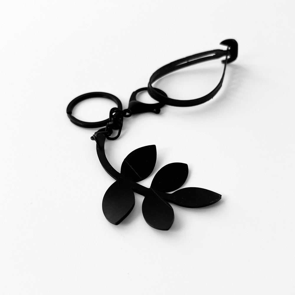 Twirly Twig Leaf Bag Charm with Adjustable Strap | Sustainable Fashion Accessory | Vine Collection |Kaden & Kai