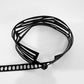 Top Down View of Zebra Bicycle Tube Choker | Sustainable Fashion Jewelry | Kaden & Kai