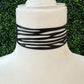 Zebra Bicycle Tube Choker on Mannequin | Upcycled Jewelry | Kaden & Kai