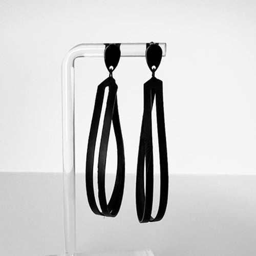 Shockwave Bicycle Tube Earrings on Stand | Sustainable Fashion Earrings | Kaden & Kai