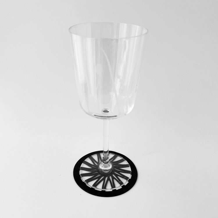 Coasters handcrafted from upcycled bicycle tubes.