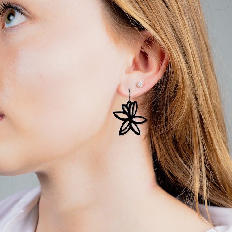 Wildflower Earrings handcrafted in Black Verdasil® | Verdacious - Bold By Design | Performance Jewelry |  KADEN & KAI®