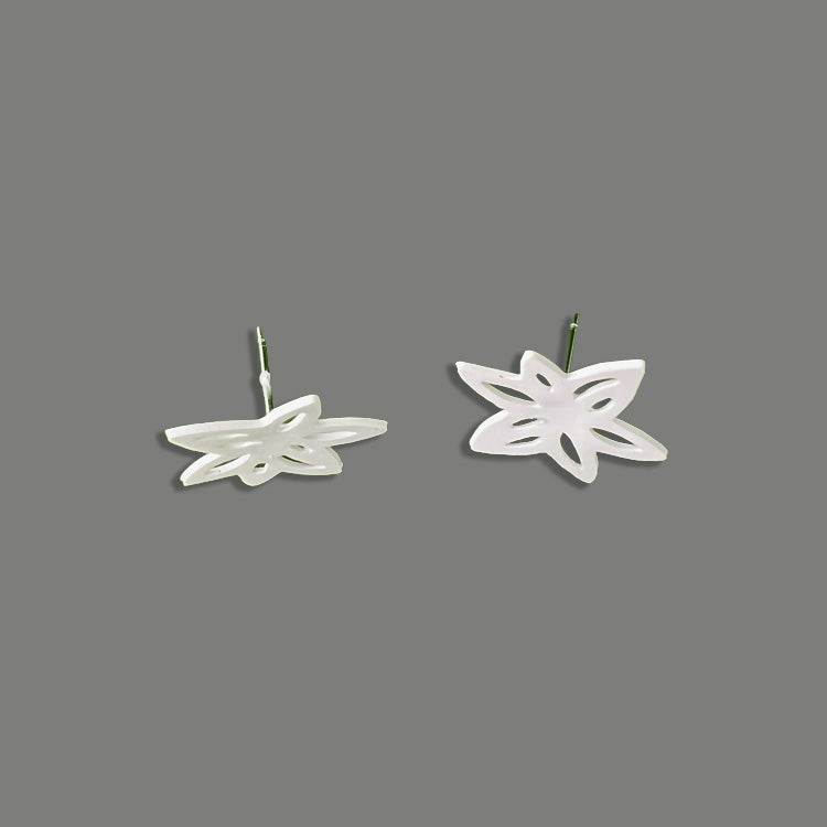 Wildflower Button Earrings handcrafted in White Verdasil® | Verdacious - Bold By Design | Performance Jewelry |  KADEN & KAI®
