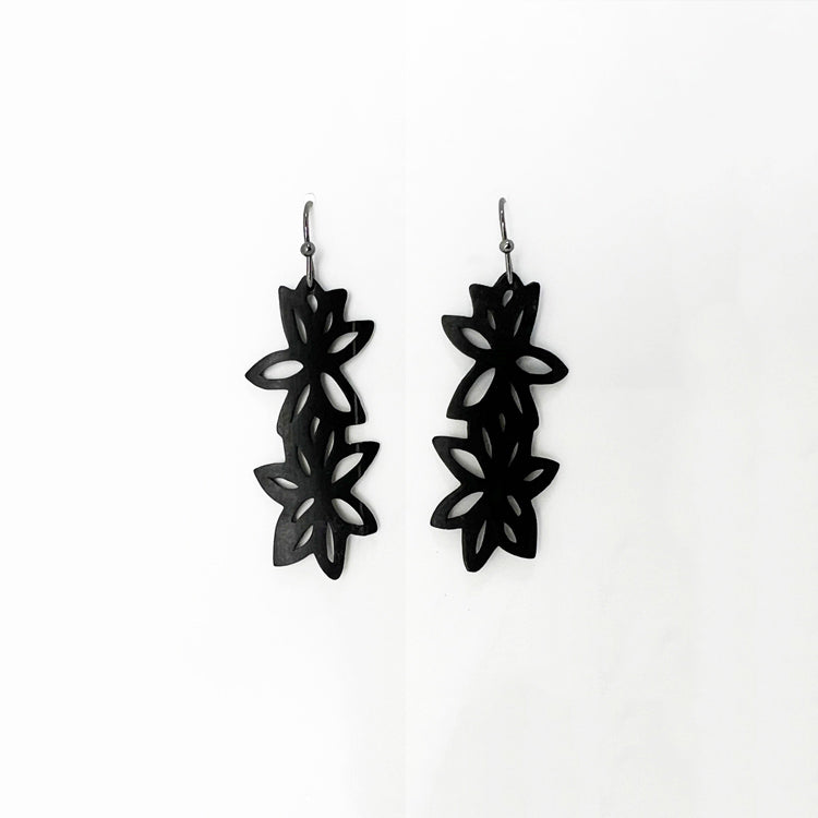 Wildflower Earrings handcrafted in Black Verdasil® | Verdacious - Bold By Design | Sustainable Fashion Jewelry |  KADEN & KAI®