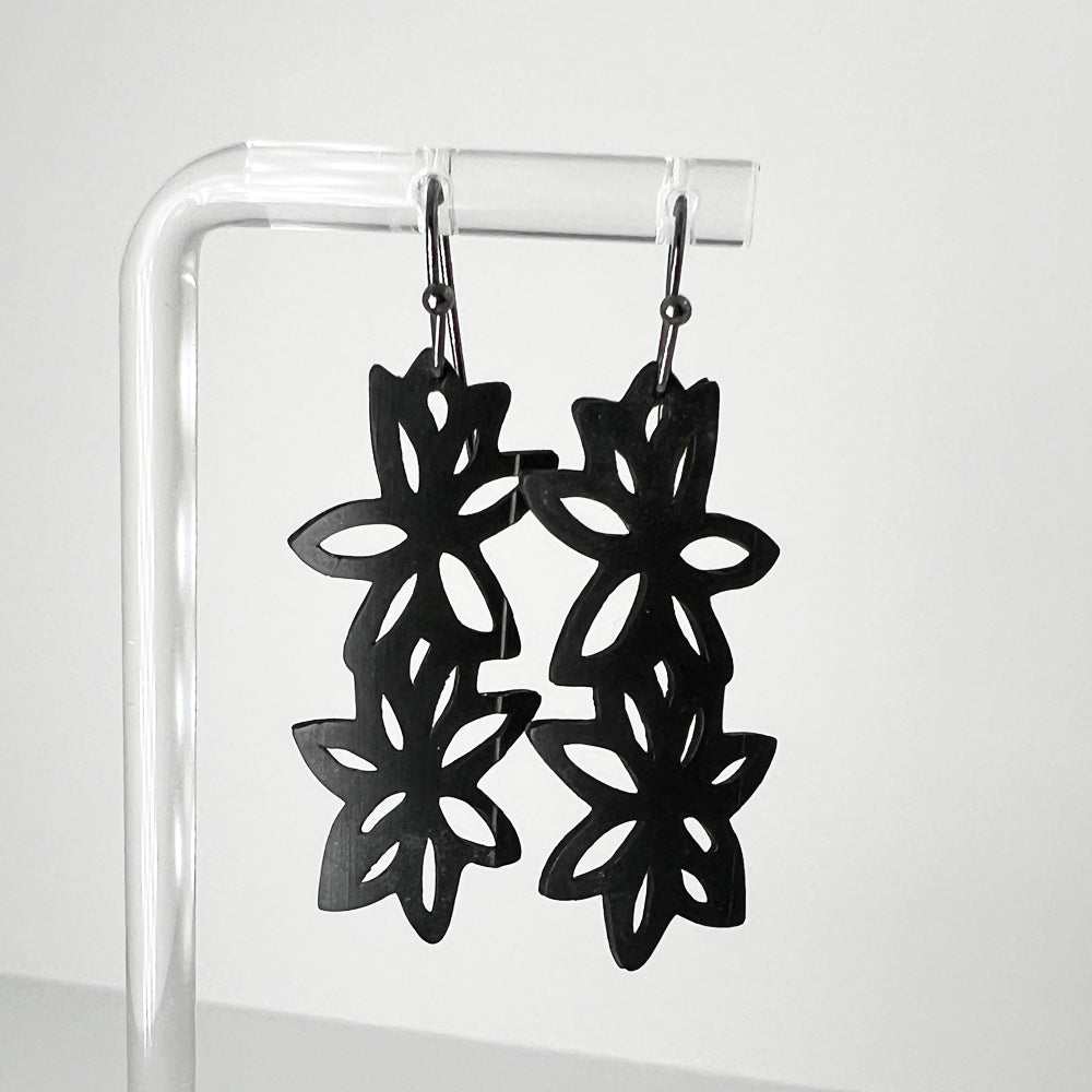 Wildflower Earrings handcrafted in Black Verdasil® | Verdacious - Bold By Design | Sustainable Fashion Jewelry |  KADEN & KAI®