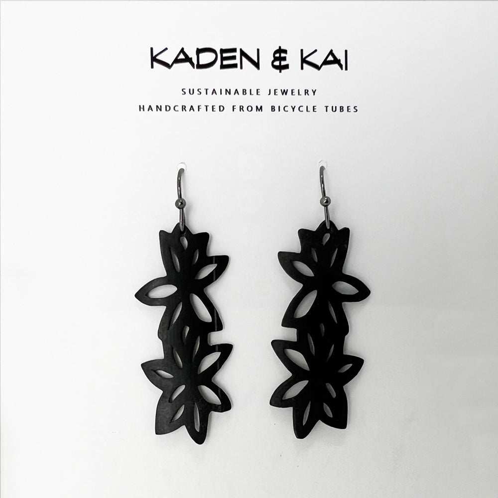 Wildflower Earrings handcrafted in Black Verdasil® | Verdacious - Bold By Design | Sustainable Fashion Jewelry |  KADEN & KAI®