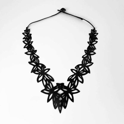Wildflower Necklace handcrafted in Black Verdasil® | Verdacious - Bold By Design | Sustainable Fashion Jewelry |  KADEN & KAI®