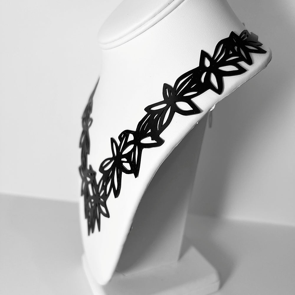 Wildflower Necklace handcrafted in Black Verdasil® | Verdacious - Bold By Design | Performance Jewelry |  KADEN & KAI®