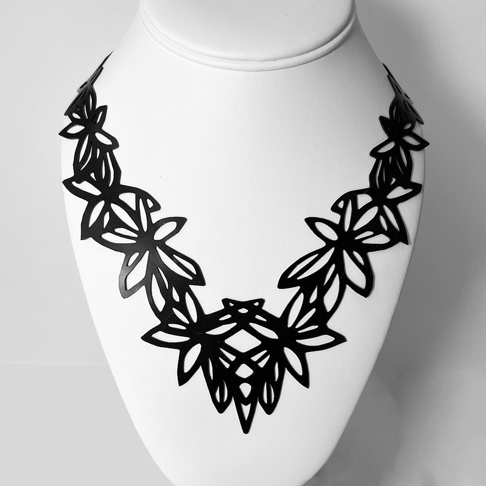 Wildflower Necklace handcrafted in Black Verdasil® | Verdacious - Bold By Design | Performance Jewelry |  KADEN & KAI®