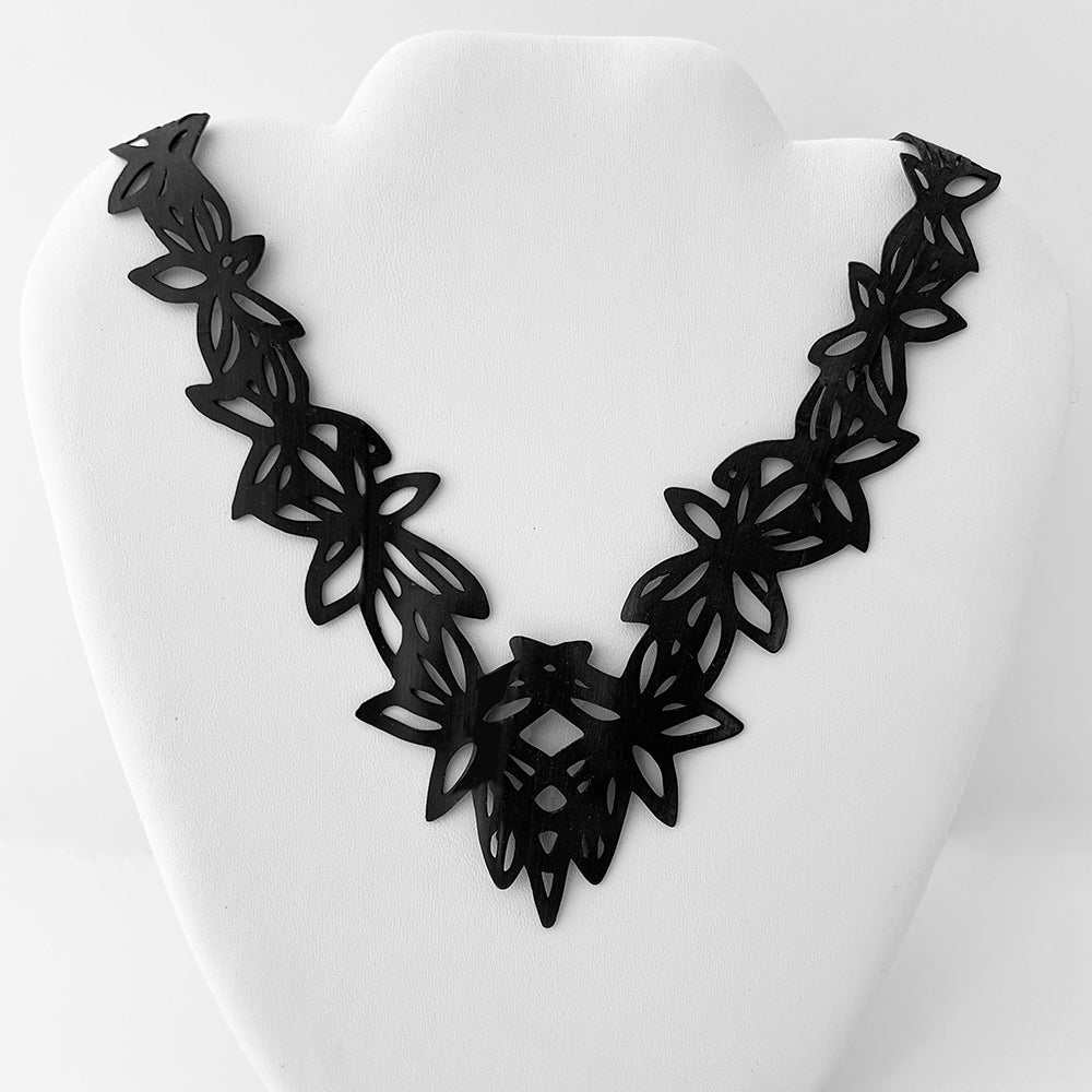 Wildflower Necklace handcrafted in Black Verdasil® | Verdacious - Bold By Design | Sustainable Fashion Jewelry |  KADEN & KAI®