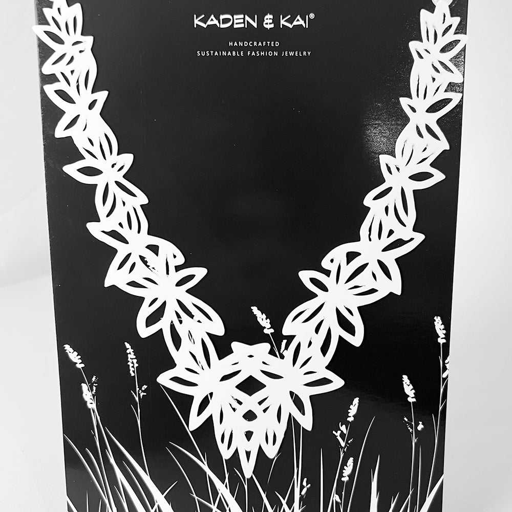 Wildflower Necklace handcrafted in White Verdasil® | Verdacious - Bold By Design | Sustainable Fashion Jewelry |  KADEN & KAI®